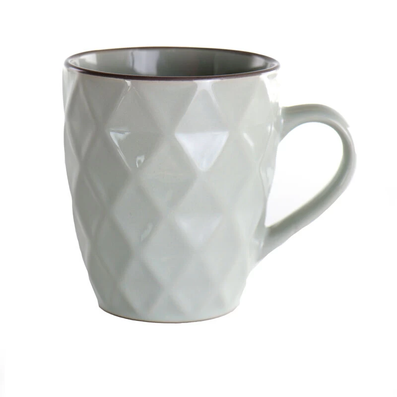 Elama Tahitian Diamond 16 Piece Stoneware Dinnerware Set In Slate And Pearl - Image 8