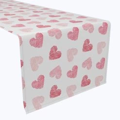 Fabric Textile Products, Inc. Table Runner, 100% Polyester, Valentine's Shaded Hearts Pink