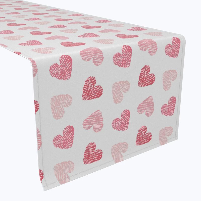 Fabric Textile Products, Inc. Table Runner, 100% Polyester, Valentine's Shaded Hearts Pink