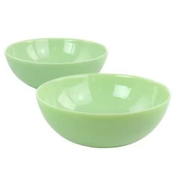Martha Stewart 2 Piece 8 Inch Jadeite Glass Serving Bowl Set In Jade Green