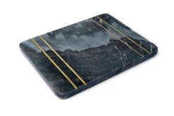 10 X 8 Grey Marble And Brass Inlay Charcuterie Board