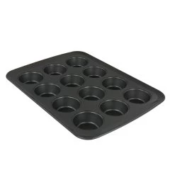 Gibson 12-Cup Bakers Friend Nonstick Steel Muffin Pan