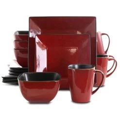 Elama Harland Loft 16 Piece Modern Premium Stoneware Set With Complete Setting For 4