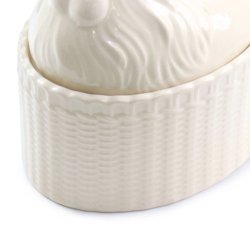 Martha Stewart 6 Inch Stoneware Sculpted Rooster Covered Oval Baker In Cream - Image 6