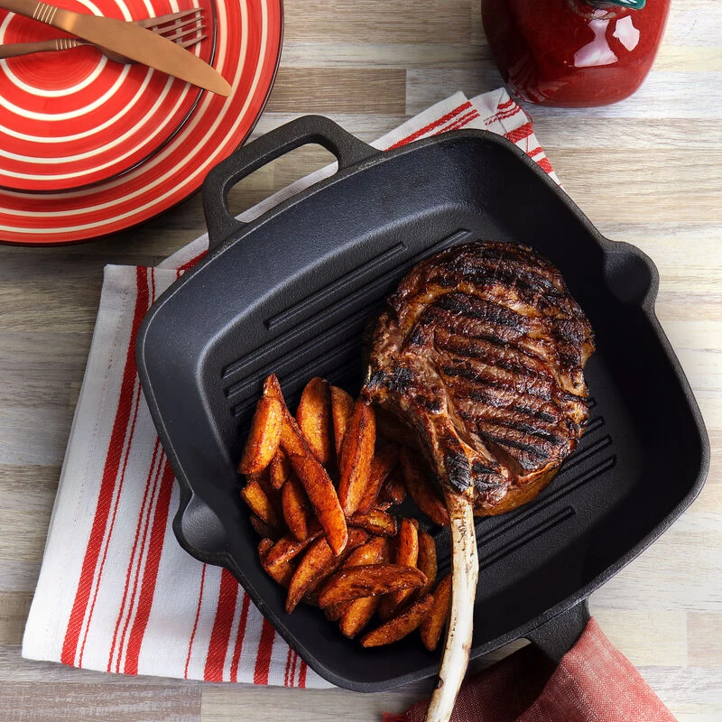 Oster® Oster Castaway 10 Inch Square Cast Iron Grill Pan With Pouring Spouts - Image 7