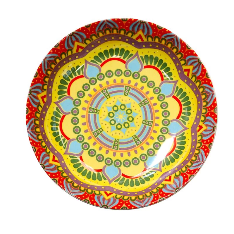 Elama Zen Red Mozaik 16 Piece Luxurious Stoneware Dinnerware With Complete Setting For 4, 16pc - Image 8