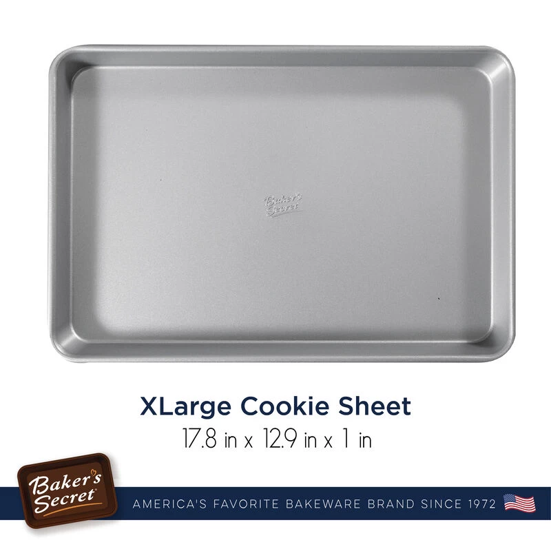 Baker's Secret Cookie Sheet, Double Layer Nonstick Coating, Aluminized Steel, Superb Collection Silver - Image 2