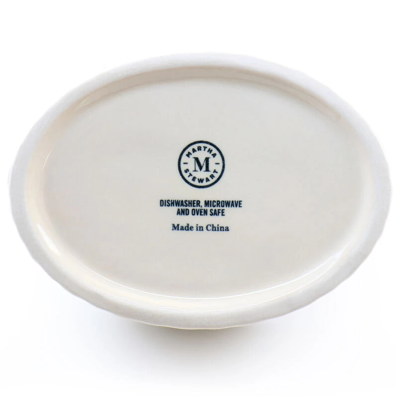 Martha Stewart 6 Inch Stoneware Sculpted Rooster Covered Oval Baker In Cream - Image 5