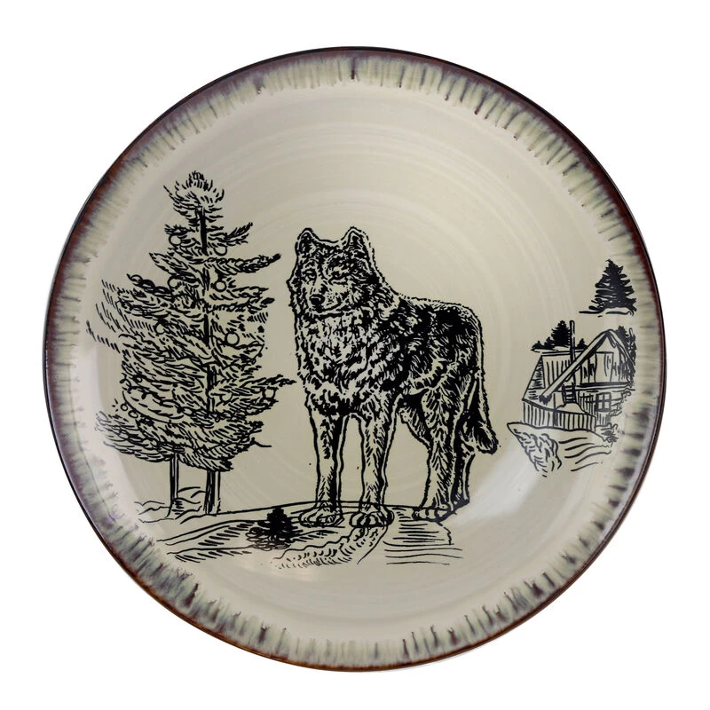 Elama Majestic Wolf 16 Piece Luxurious Stoneware Dinnerware With Complete Setting For 4 - Image 9