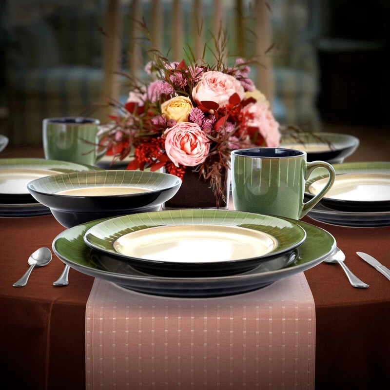Elama Grand Jade 16 Piece Luxurious Stoneware Dinnerware With Complete Setting For 4, 16pc - Image 2