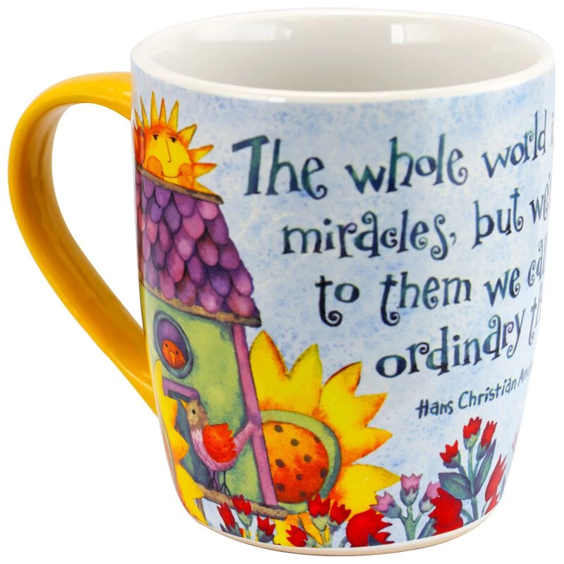 Gibson Birdhouse Floral 18 Oz Cup Set, Set Of 4 Assorted Designs - Image 9