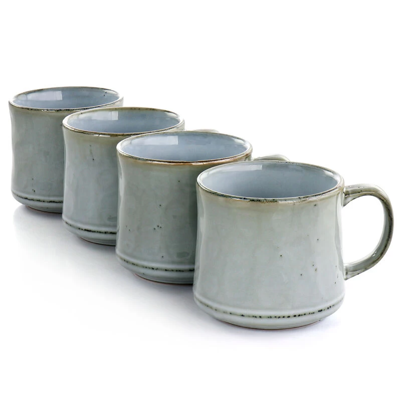 Gibson Home Picadelle 4 Piece 21oz Stoneware Mug Set In Light Grey - Image 3