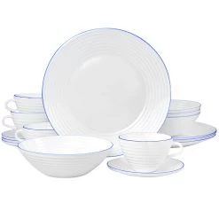 Oster® Oster Juego De Vajilla 16 Piece Opal Glass Dinnerware Set In White