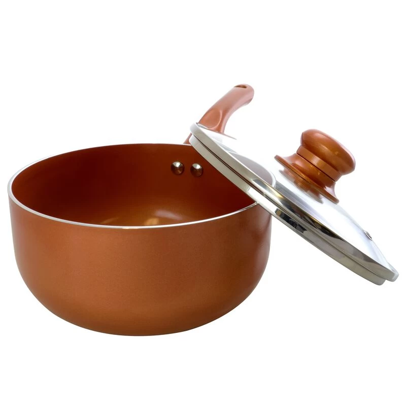Better Chef 2 Qt. Copper Colored Ceramic Coated Saucepan With Glass Lid - Image 5