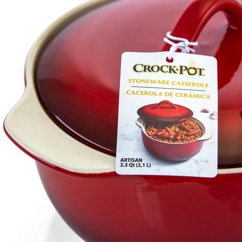 Crock-Pot Artistan 2 Piece 2.3 Quart Round Stoneware Casserole With Lid In Red - Image 8