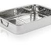 16 Inch Premium Stainless Steel Roasting Pan With Rack
