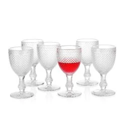 Grassi Chroma Collection Wine Goblets Glasses Set Of 6, 10.6 Oz