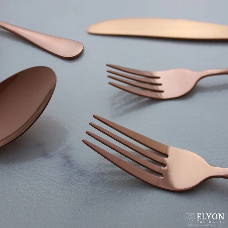 20-Piece Reflective Gold Flatware Set, Stainless Steel, Service For 4 Rose Gold - Image 5