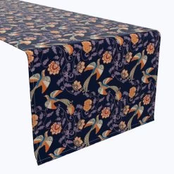 Fabric Textile Products, Inc. Table Runner, 100% Cotton, Floral 48 Purple