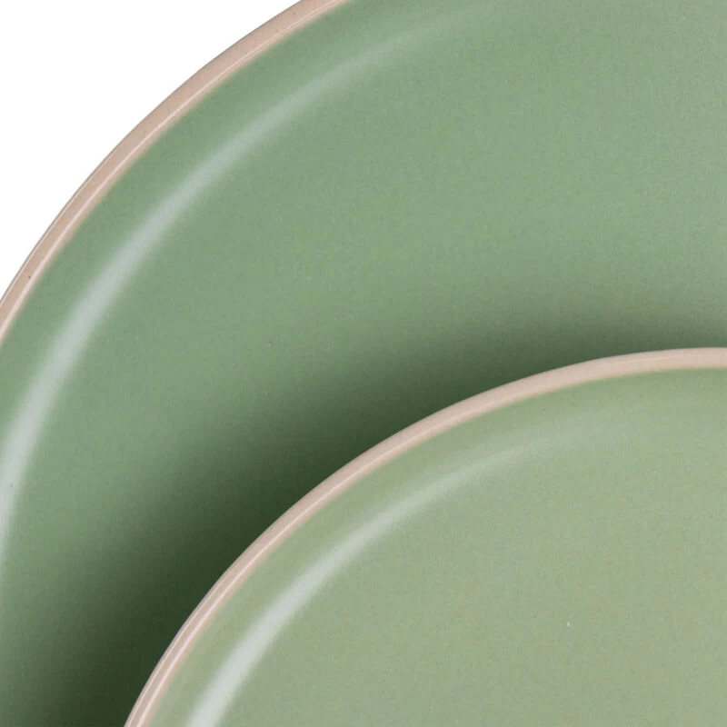 Gibson Elite Serenade 16 Piece Round Stoneware Dinnerware Set In Green - Image 6