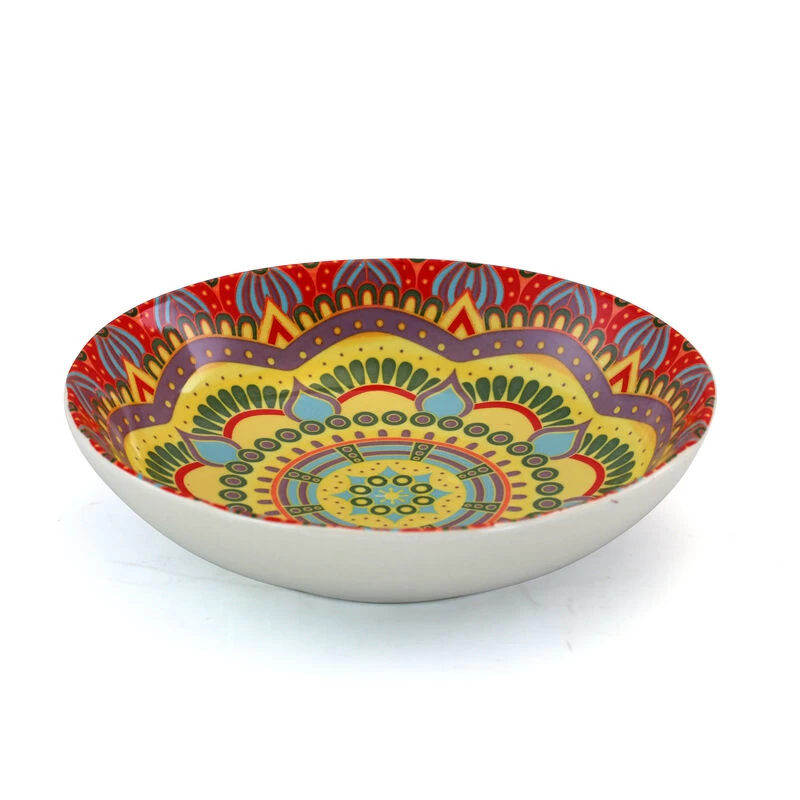 Elama Zen Red Mozaik 16 Piece Luxurious Stoneware Dinnerware With Complete Setting For 4, 16pc - Image 5