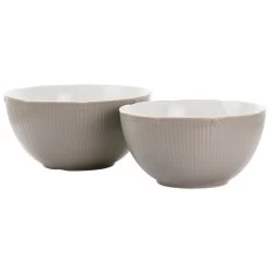 Martha Stewart 2 Piece Stoneware Serving Bowl Set In Taupe