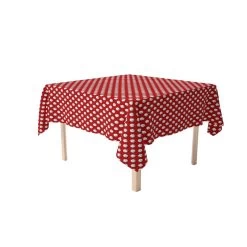 Fabric Textile Products, Inc. Square Tablecloth, 100% Polyester, Baseballs Red Red