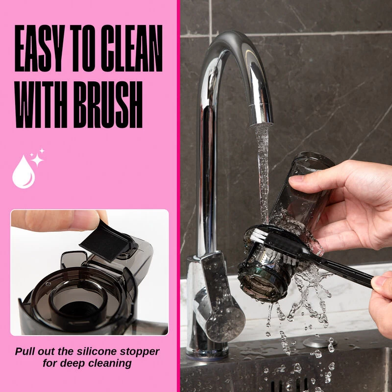 Ventray Essential Ginnie Juicer Compact Small Cold Press Masticating Slow Juicer Pink - Image 4