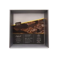 Baker's Secret 9.5" Square Cake Pan , Non-stick Coating, Aluminized Steel, Silver, Superb Collection