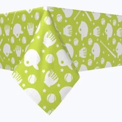 Fabric Textile Products, Inc. Square Tablecloth, 100% Polyester, Baseball Equipment Green