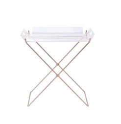 ACME Cercie Tray Table, Clear Acrylic & Copper