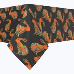 Fabric Textile Products, Inc. Rectangular Tablecloth, 100% Polyester, Orange Chill Rabbit Orange