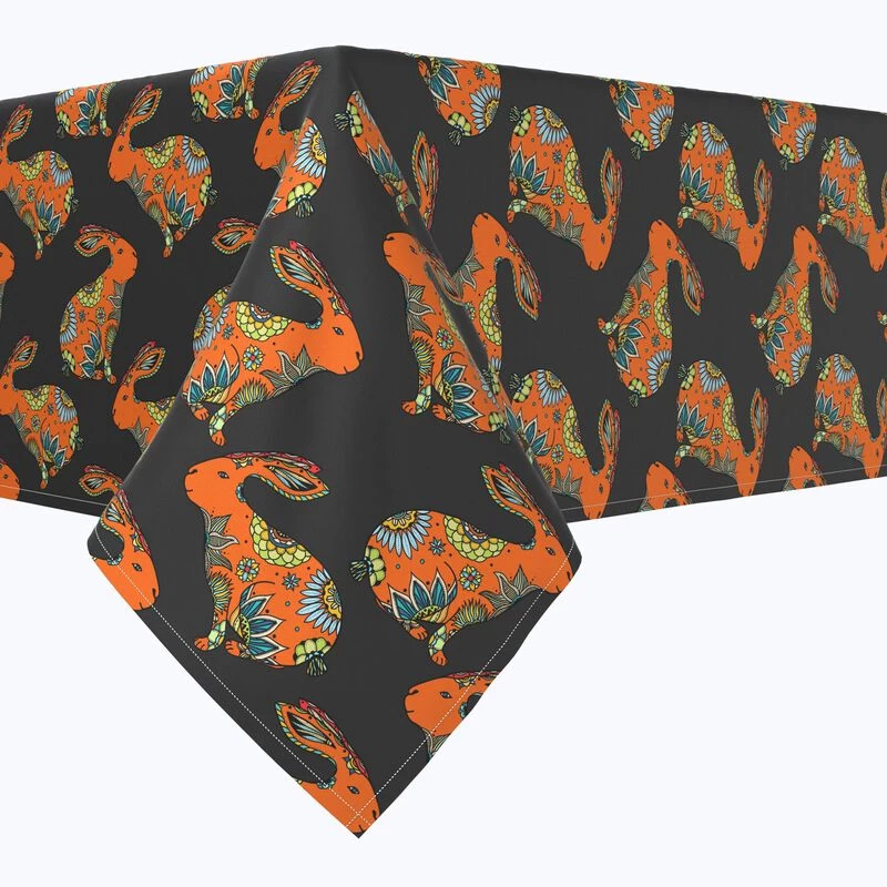 Fabric Textile Products, Inc. Rectangular Tablecloth, 100% Polyester, Orange Chill Rabbit Orange