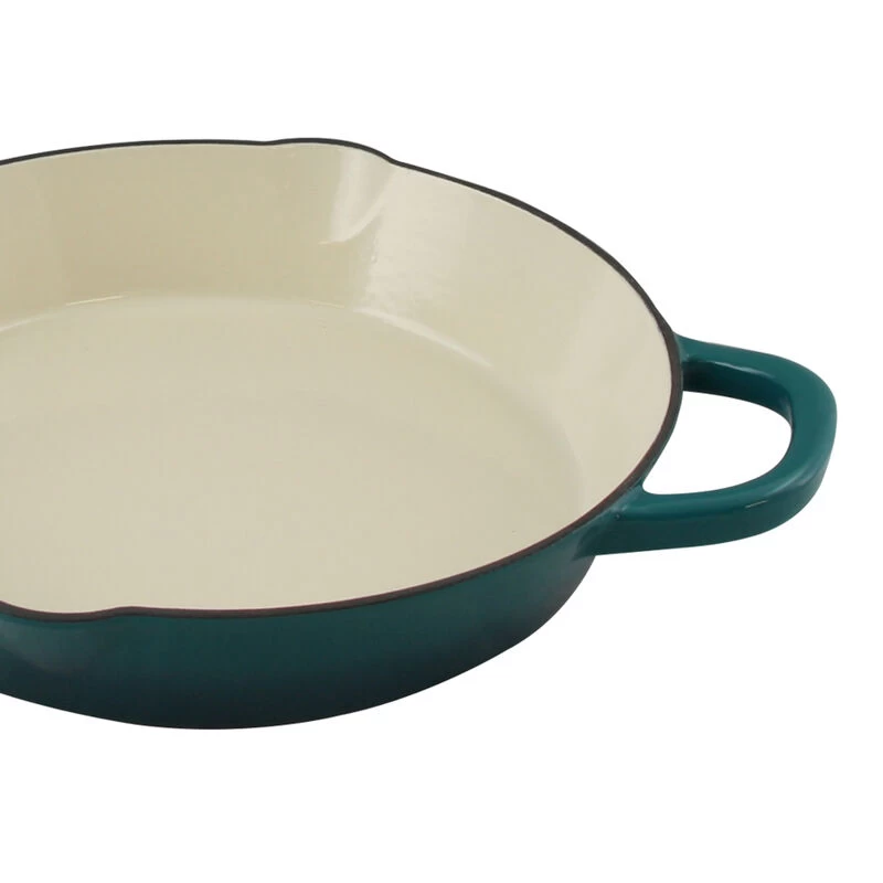 Crock-Pot Crock Pot Artisan 10 In. Round Enameled Cast Iron Skillet In Teal Ombre - Image 3