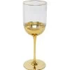 Set Of 6 Water Glasses With Gold Dipped Bottom
