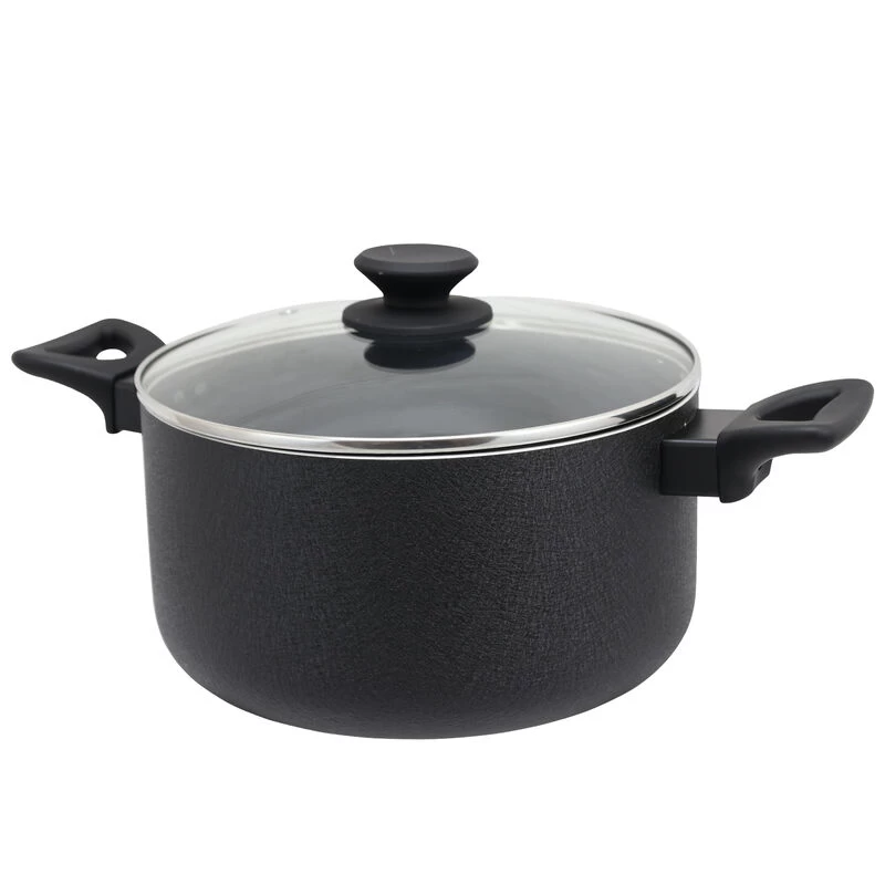 Oster® Oster Ashford 6 Quart Aluminum Dutch Oven With Tempered Glass Lid In Black