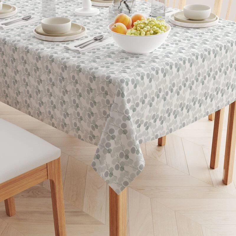 Fabric Textile Products, Inc. Rectangular Tablecloth, 100% Cotton, Monochrome Branches Grey - Image 2