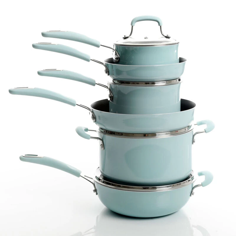 Kenmore Elite Andover 10 Piece Nonstick Aluminum Cookware Set In Glacier Blue - Image 2