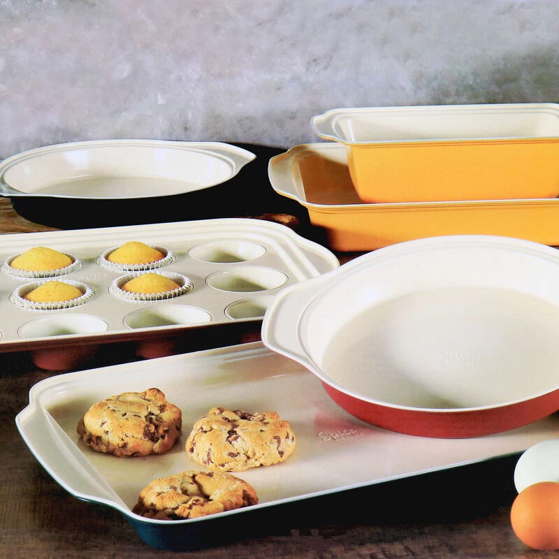Spice By Tia Mowry Savory Saffron 6 Piece Ceramic Nonstick Bakeware Set In Multi - Image 8