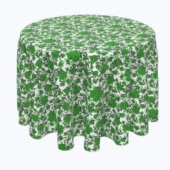 Fabric Textile Products, Inc. Round Tablecloth, 100% Polyester, Vines Of Clovers Green