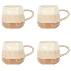Cravings By Chrissy Teigen 4 Piece 18 Ounce Stoneware Cup Set In Dove Gray
