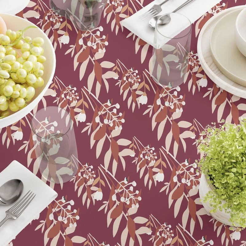 Fabric Textile Products, Inc. Round Tablecloth, 100% Polyester, Autumn Branches Brown - Image 3