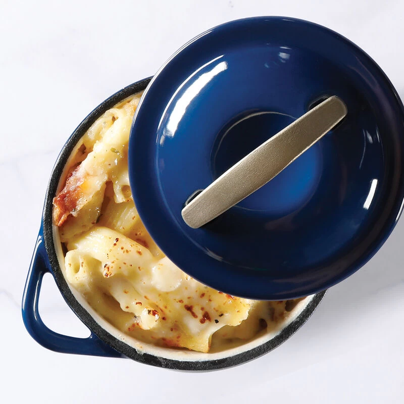 Cravings By Chrissy Teigen 2 Piece 4.7 Inch Enameled Cast Iron Mini Casserole Set In Blue - Image 3