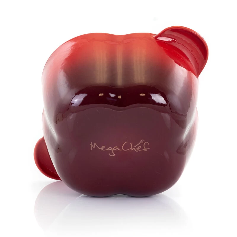 MegaChef Pepper Shaped 3 Quart Enameled Cast Iron Casserole In Red - Image 5