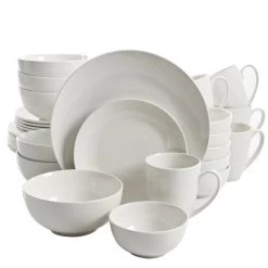 Gibson Home Ogalla 30 Piece Porcelain Dinnerware Set In White