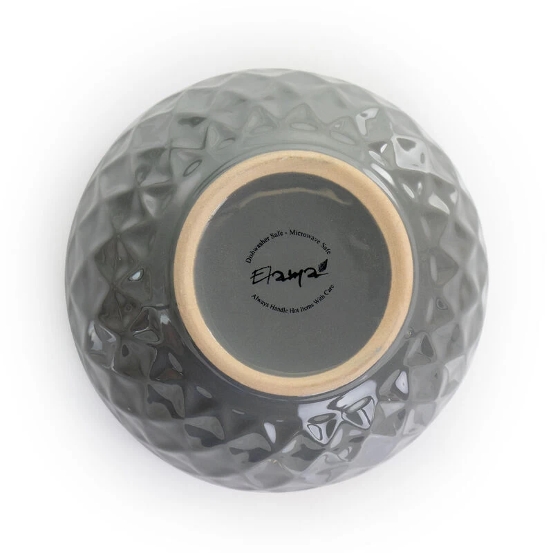 Elama Tahitian Diamond 16 Piece Stoneware Dinnerware Set In Slate And Pearl - Image 5