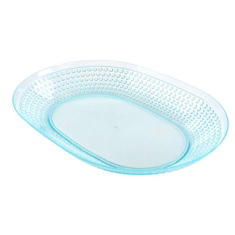 Gibson Home 15.75 Inch Plastic Aqua 2 Piece Platter Set - Image 4
