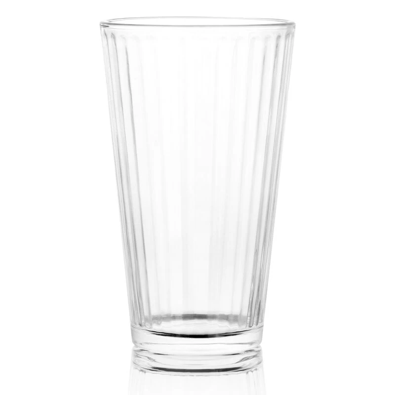 Gibson Home Clearview Stripes 12 Piece Embossed Glass Dinnerware Set - Image 7