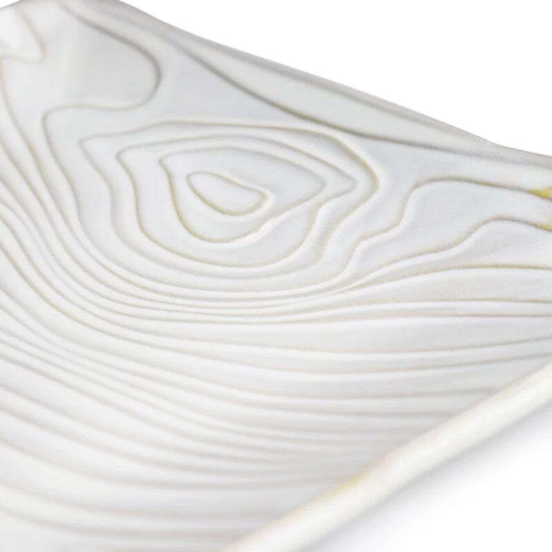 Martha Stewart 14in Stoneware Wood Pattern Serving Plate - Image 4