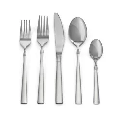 MegaChef Cravat 20 Piece Flatware Utensil Set, Stainless Steel Silverware Metal Service For 4 In Silver